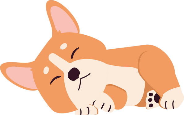 Corgi Dog Cartoon Illustration