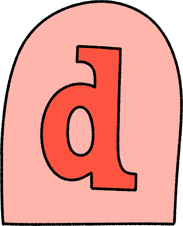 Ransom note letter hand drawn alphabet lowercase D